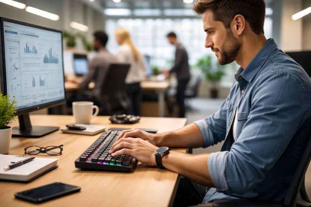 Tastiera meccanica o a membrana: quale scegliere davvero nel 2026 5 Tastiera in ufficio open space — il problema del rumore