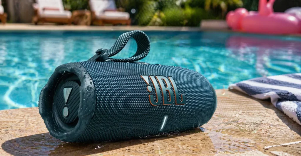 JBL Charge 6 vicino a una piscina