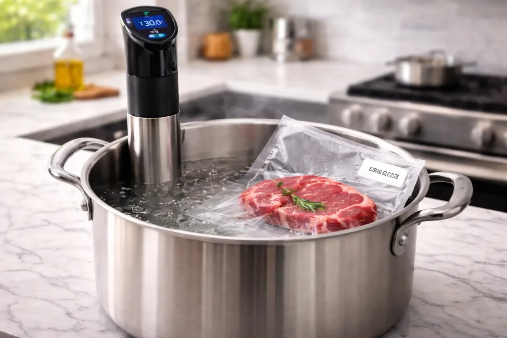 Cottura sous vide con sacchetto sottovuoto