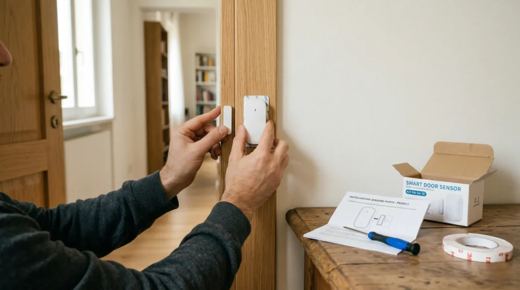 Allarme casa senza abbonamento: la guida per scegliere il kit perfetto (e risparmiare) 7 Installazione fai da te sensore porta allarme casa wireless