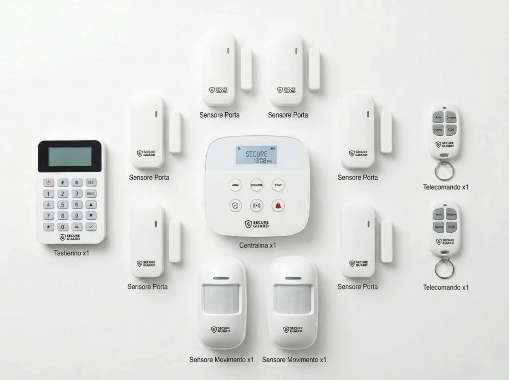 Allarme casa senza abbonamento: la guida per scegliere il kit perfetto (e risparmiare) 8 Kit allarme casa wireless completo — centralina, sensori, sirena e tastierino