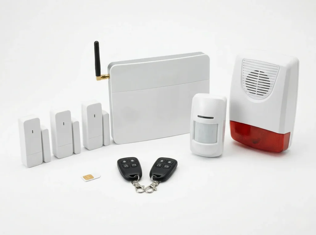 Kit allarme GSM completo senza wifi &mdash; centralina, sensori, sirena e SIM
