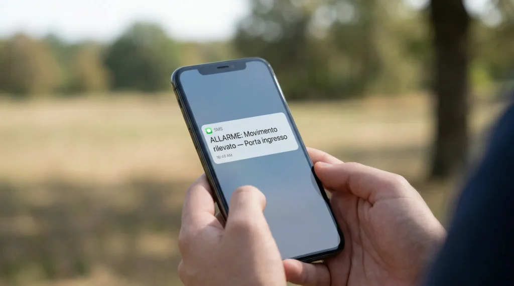 Notifica SMS allarme GSM su smartphone &mdash; controllo remoto senza wifi