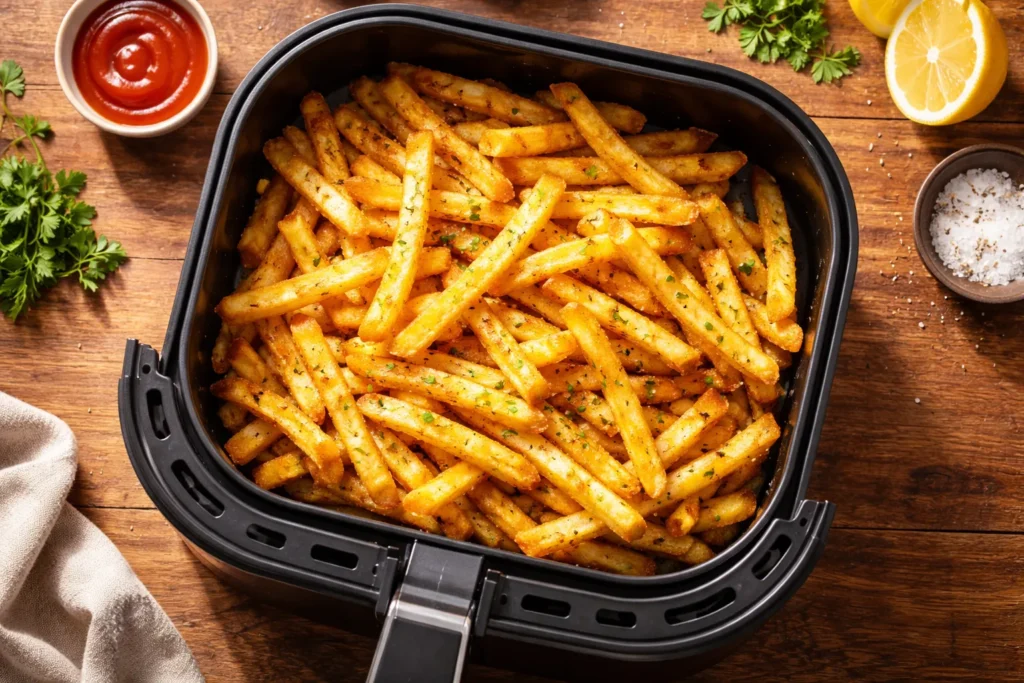 Patatine croccanti nella friggitrice ad aria — cottura senza odori