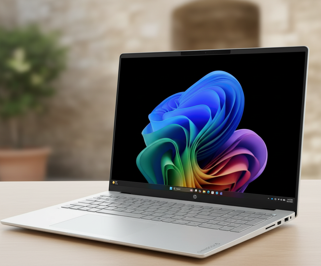 HP OmniBook 5 16-bp0001slx, Notebook, Ryzen AI 5 330, 16 GB RAM, 512 GB, AMD Radeon 820M,  — illustrazione editoriale