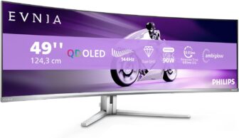 Philips Evnia 49″ OLED DQHD 144Hz bianco